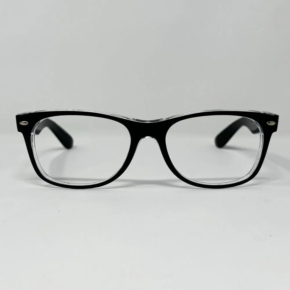 Ray-Ban RB2132 New Wayfarer 6052 Black Clear Sunglass Frames 55-18-145 Authentic